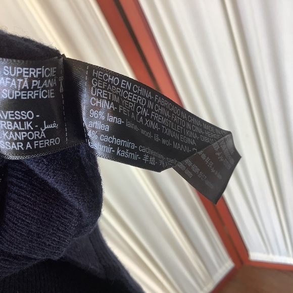 Massimo Dutti Women’s Wool Cashmere Turtleneck Sweater Navy Blue Size XS - Picture 6 of 7